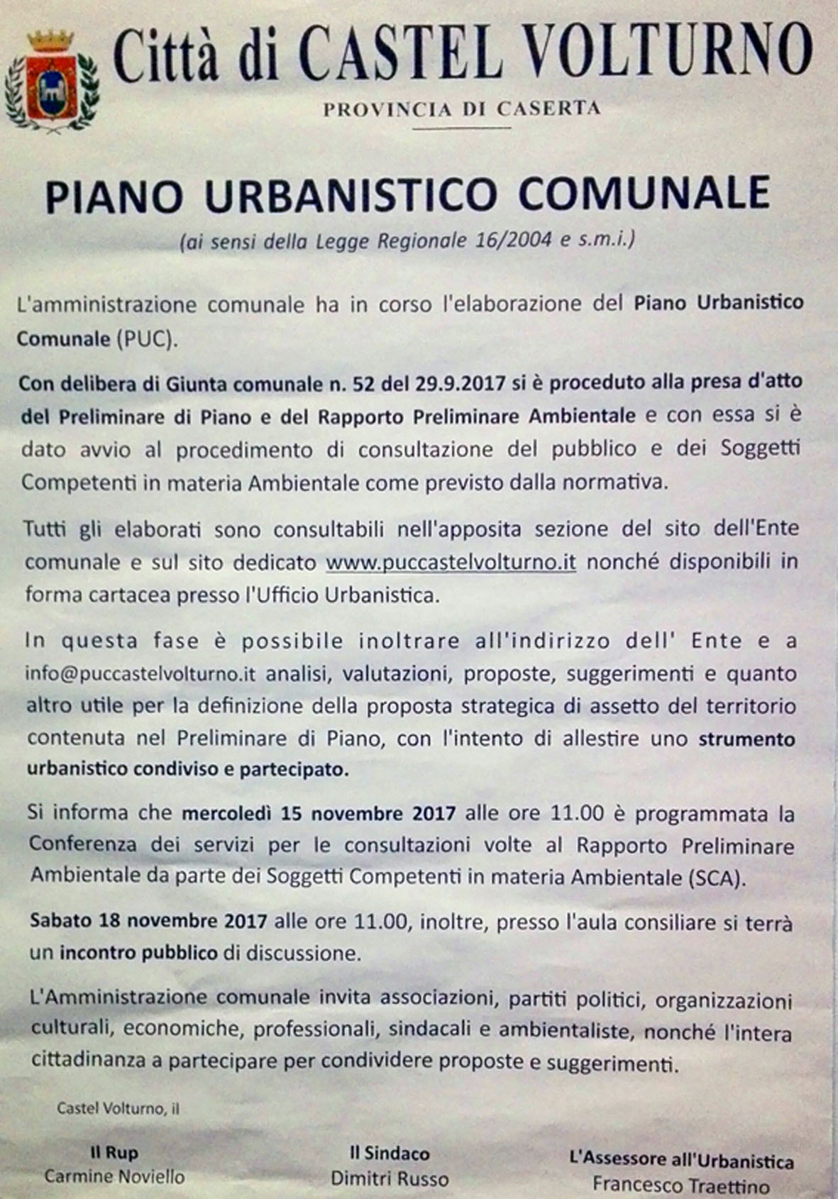 manifesto per SCA